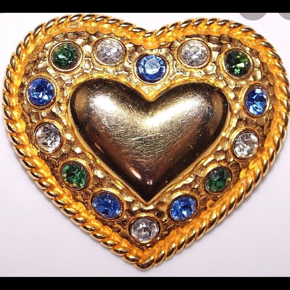 Vtg Kristel Saint Martin Paris Heart Brooch Pin 27$